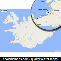 Large-scale map of Iceland