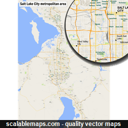 A map of the Salt Lake City metropolitan area with major places and roads