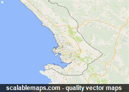 A map of Trieste area with major places and roads