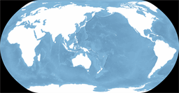 Medium-scale world map centered on east Asia using Natural Earth projection