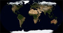Medium-scale world map using Natural Earth projection centered on Greenwich meridian